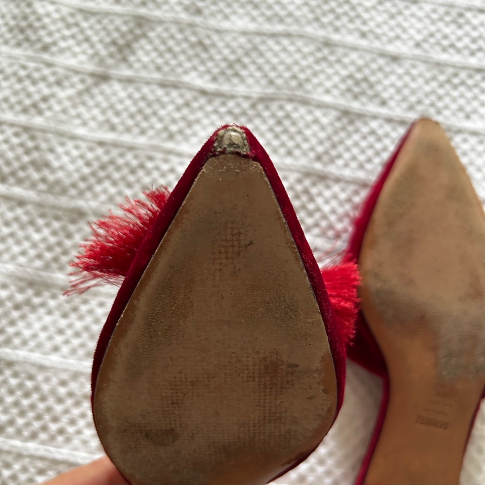 Schutz Red Suede Flat - Picture 5 of 5